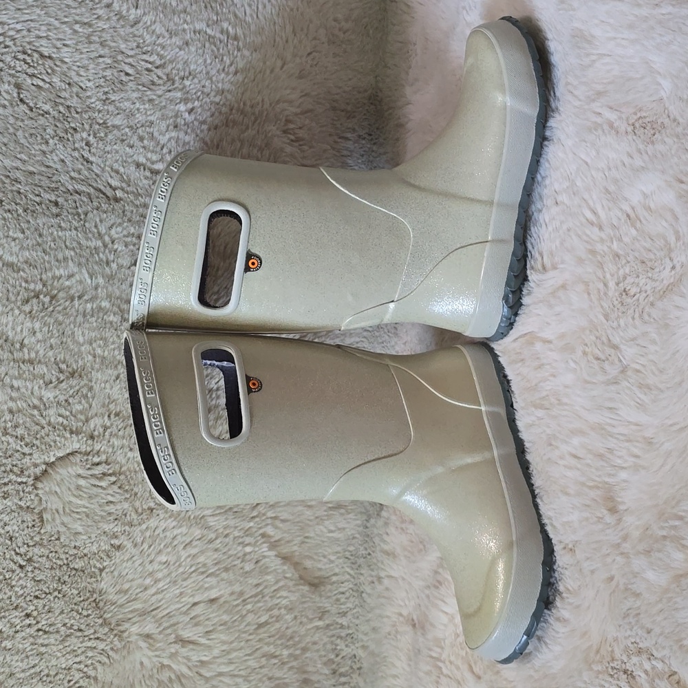 White Bog glitter rainboots